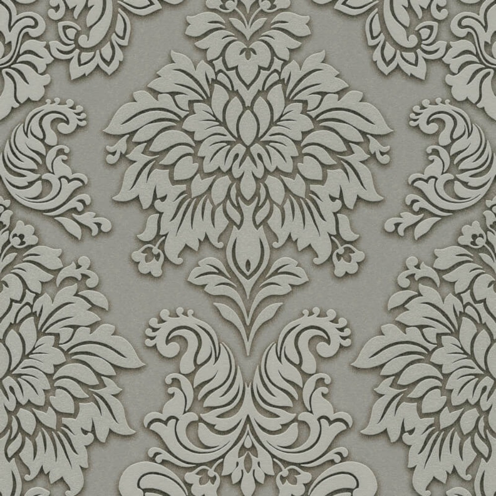 Lizzy London Pewter Damask Wallpaper 36898-1