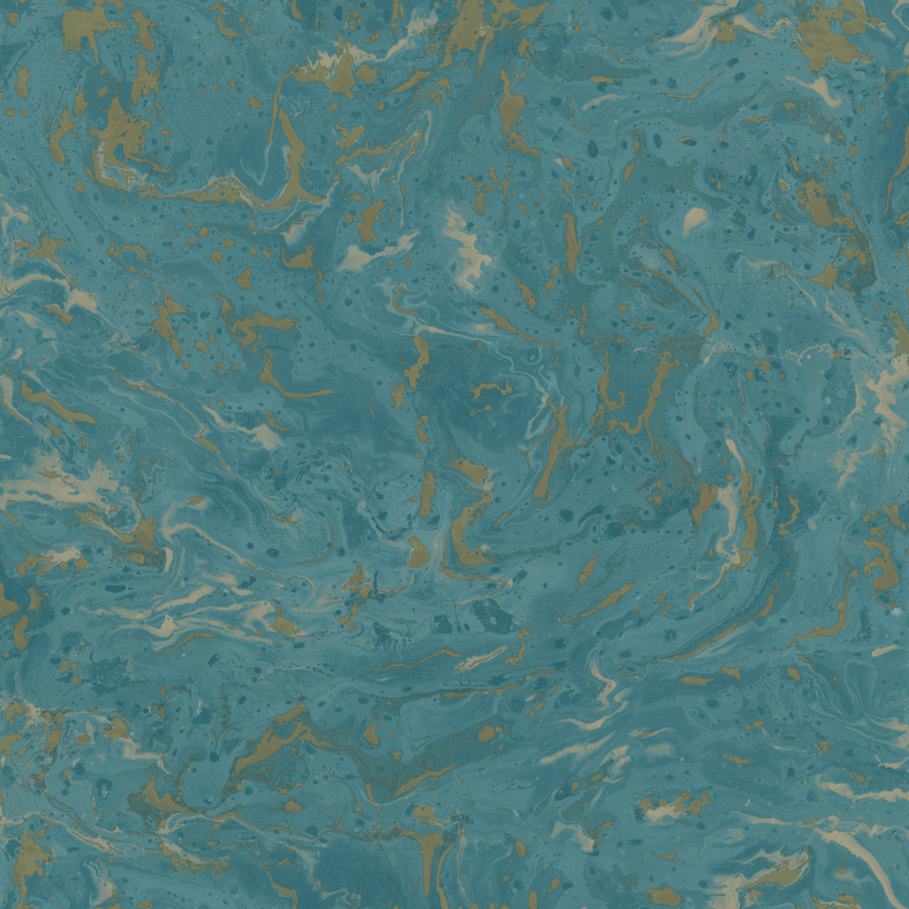 Grandeco Marble Teal & Gold Wallpaper 174311